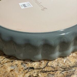Le Creuset Stoneware 28cm Fluted Flan/Tart/Pie Dish, Sea Salt